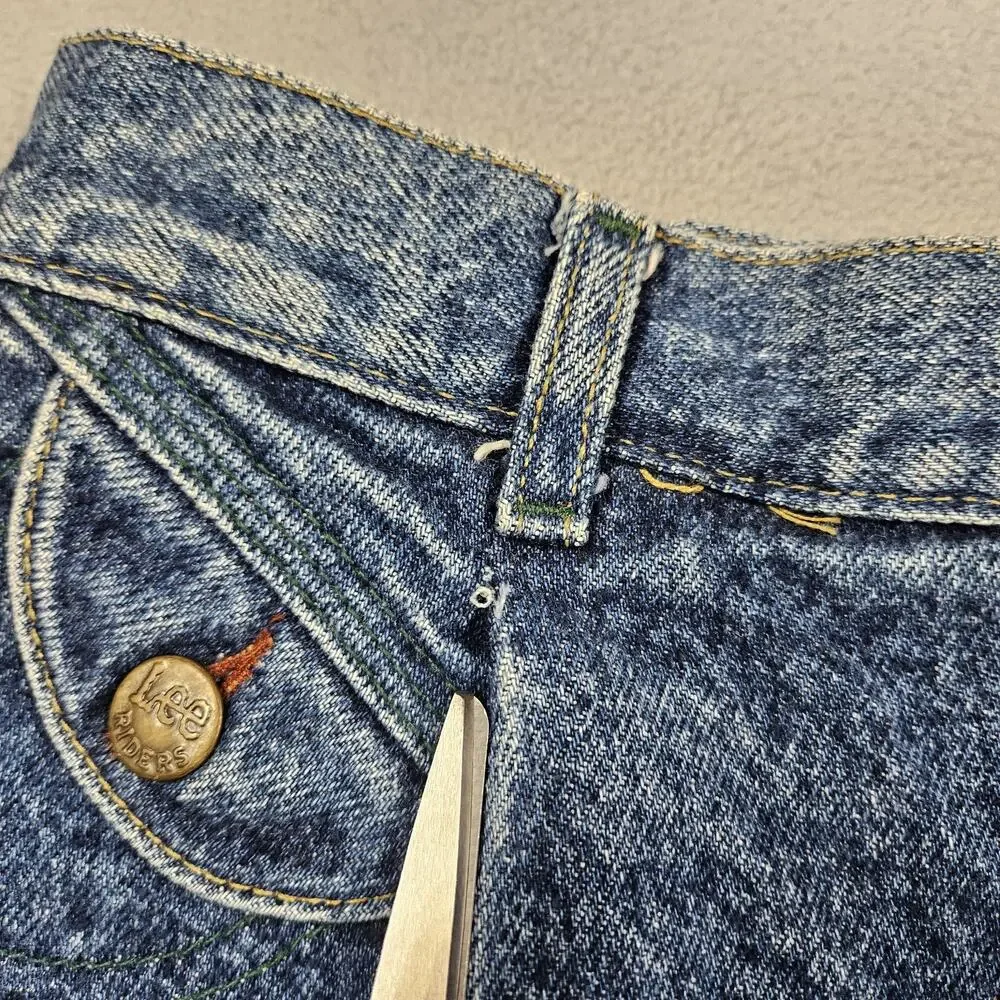 Vintage Lee Denim Skirt Womens Sz 16 Blue 80s Union Made Pleated Modest Prairie